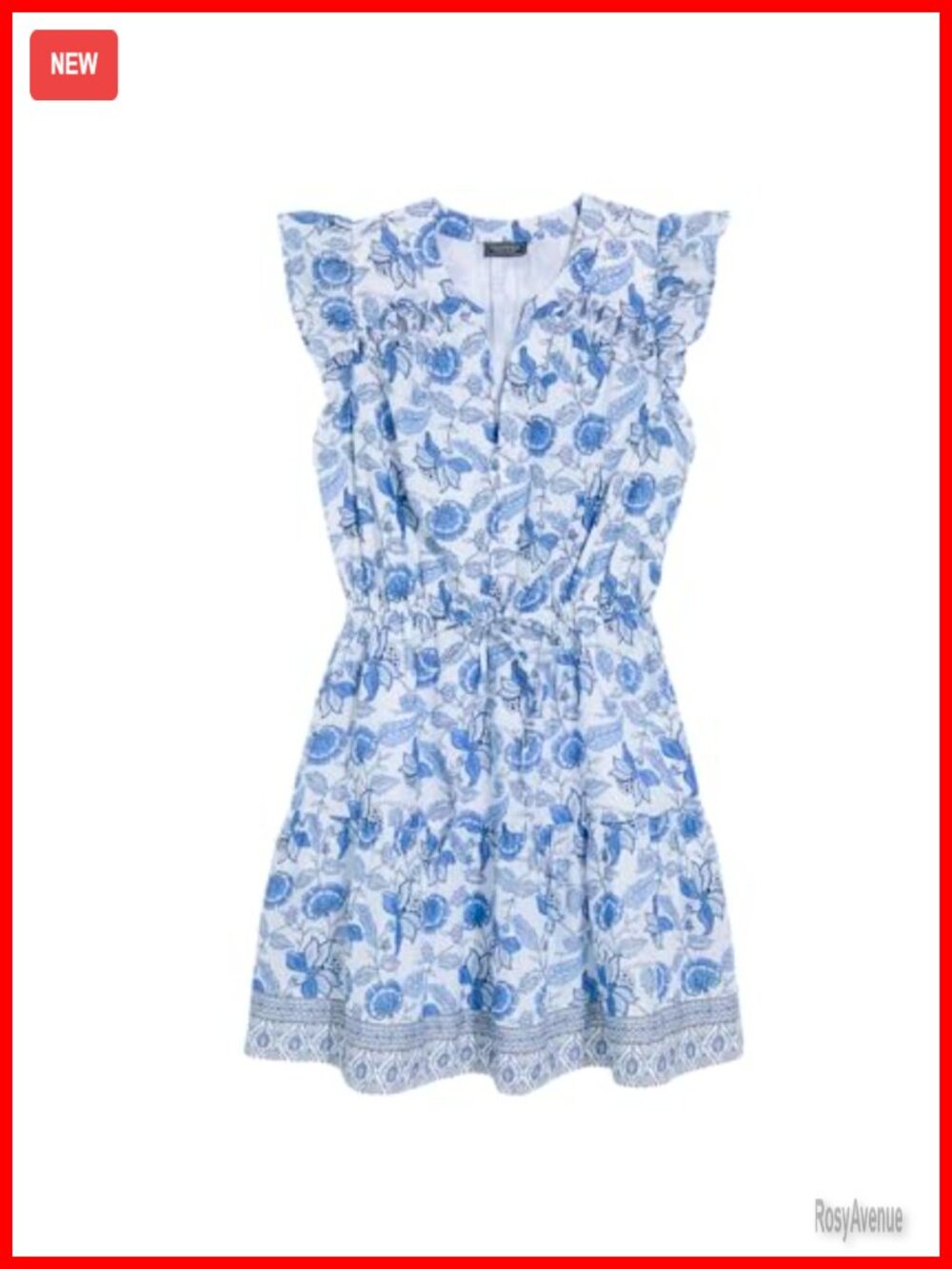vineyard vines Abigail Mini Dress Tiered Flutter Sleeve Cotton Modal